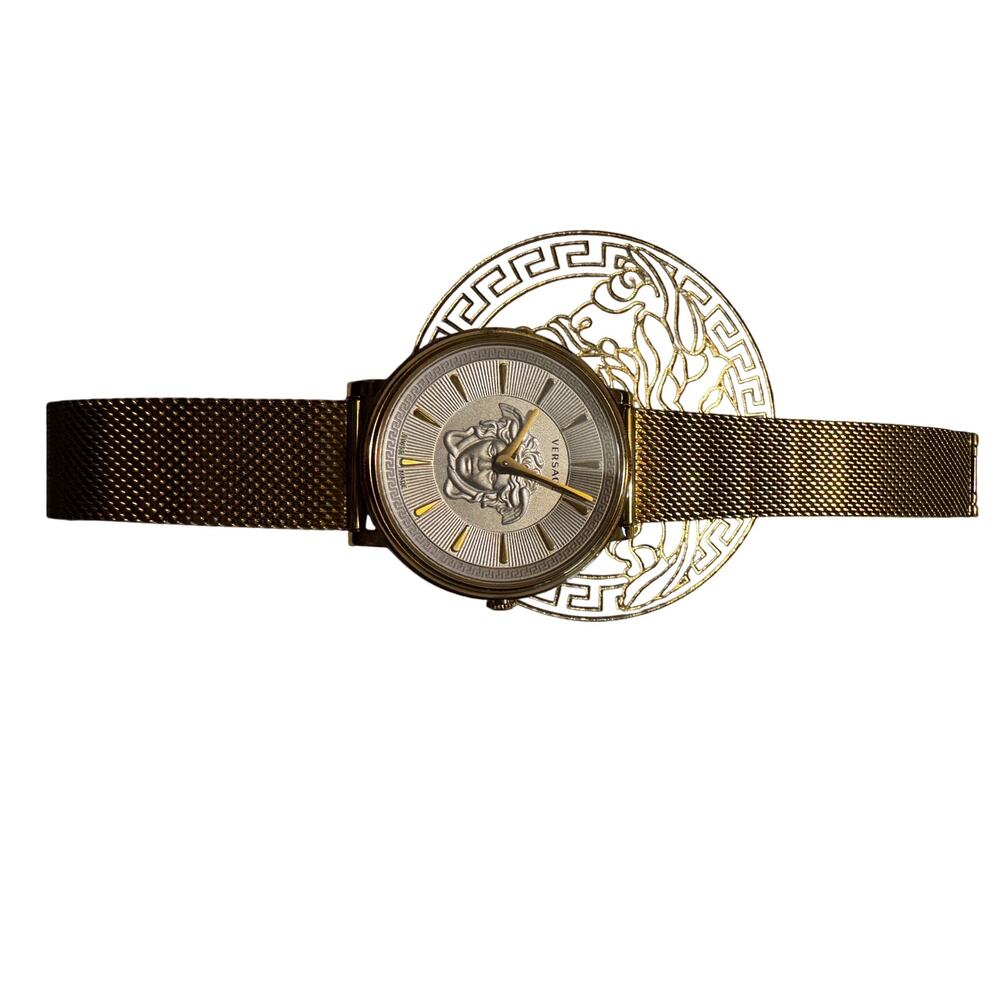 Versace VE8102319 V-Circle Lady white gold Stainless Steel Women's Watch NEW - Picture 4 of 14